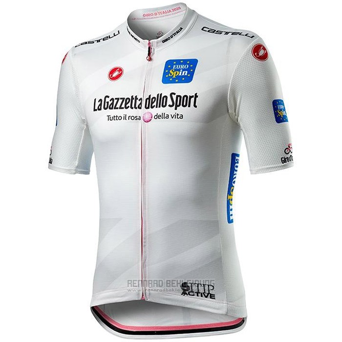 2020 Fahrradbekleidung Giro d'Italia Wei Trikot Kurzarm und Tragerhose